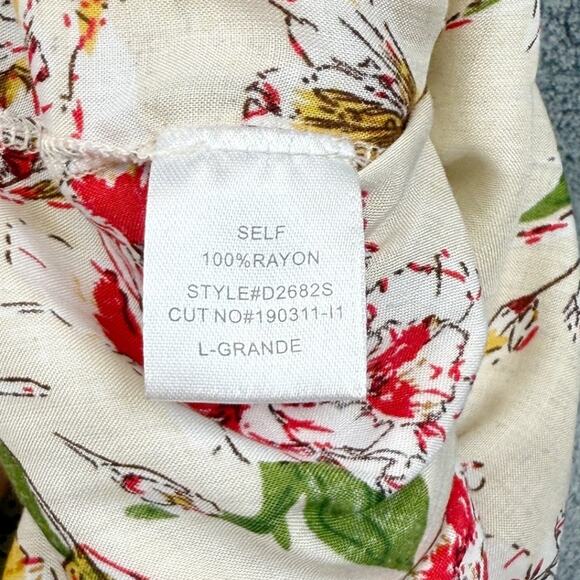 BLUSH Babydoll Wildflower‎ Floral High Low Mavi Dress Forest Fairy Etherial Sz L - Picture 10 of 11